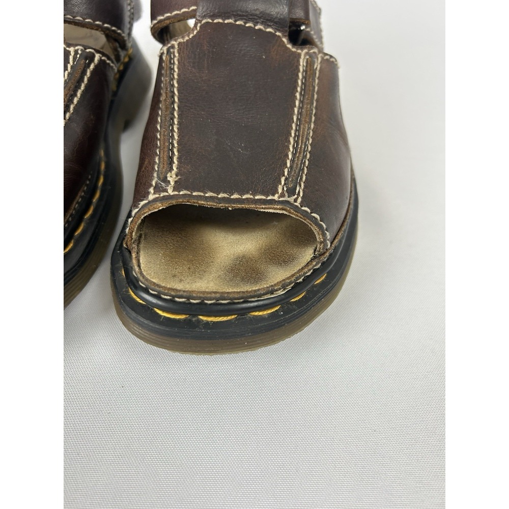 Vintage Y2K Dr Martens 9064 Brown Leather Fisherman Sandals Womens 8 Made in UK - Picture 3 of 13